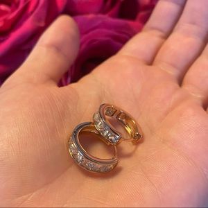 14kt Gold Plated CZ Hoops